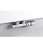 Photo: TWIN Towel Radiator Twin Angled Thermostatic Valve Set, brushed stainless steel