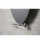 Photo: TWIN Radiator Angled Thermostatic Valve Set, left/midd. conn./brushed stainless steel