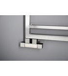 Photo: CUBE TWIN Towel Radiator Angled Valve Set, midd.connection, brushed stainless steel