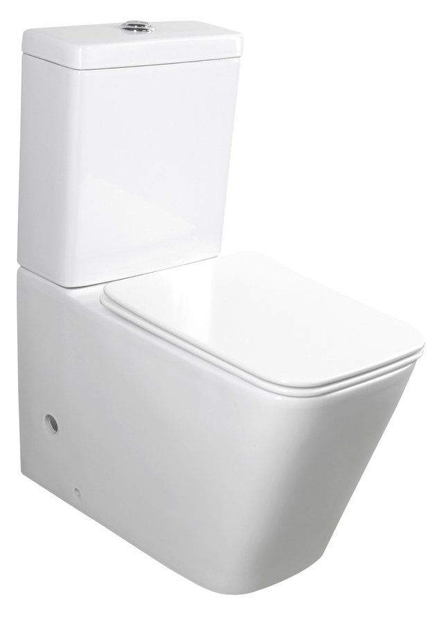 Sapho PORTO WC kombi, Rimless, spodní/zadní odpad, bílá PC102WR