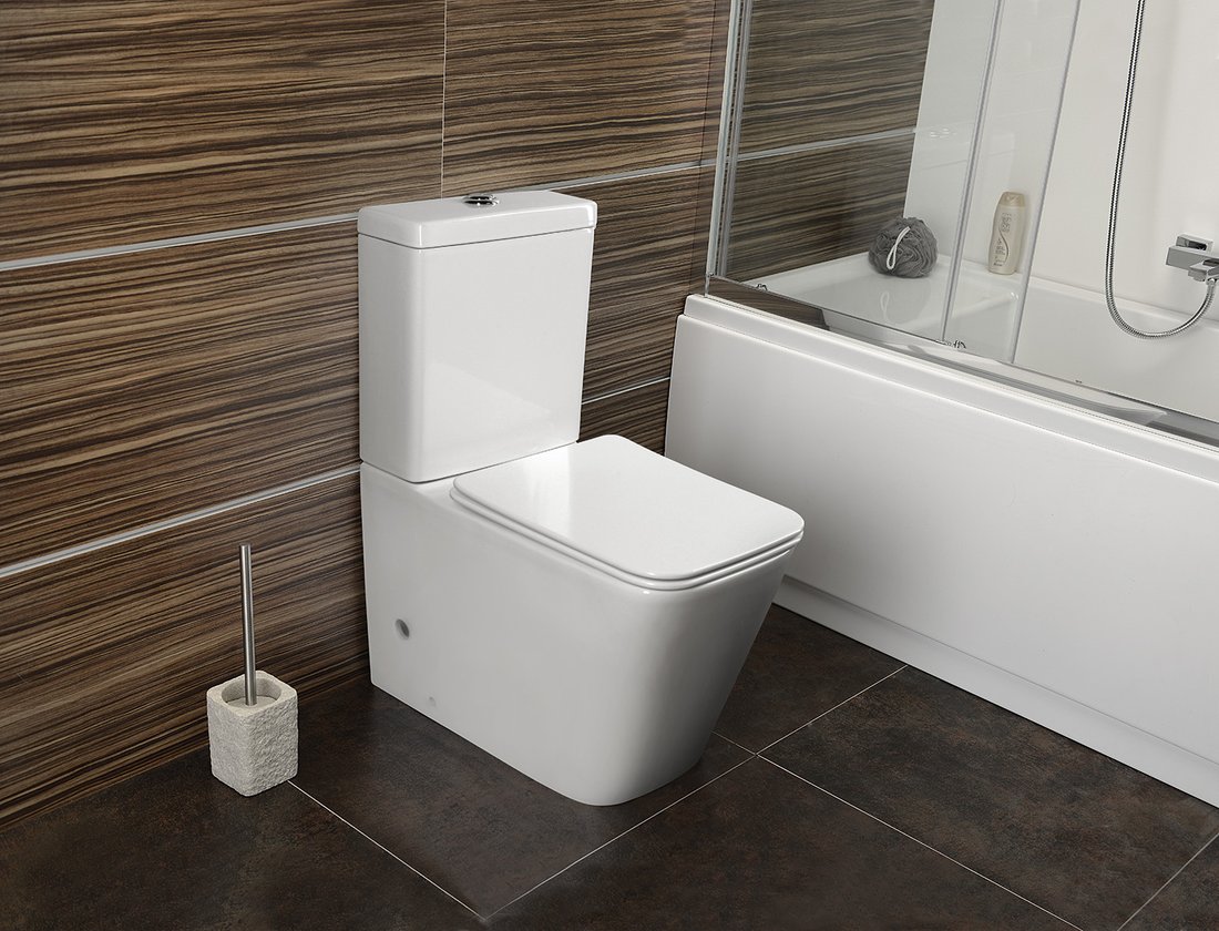 Sapho PORTO WC kombi, Rimless, spodní/zadní odpad, bílá PC102WR
