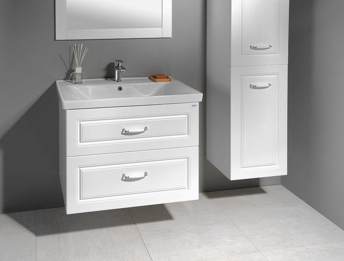 Aqualine FAVOLO umyvadlová skříňka 86,5x60x44,6cm, bílá mat FV290