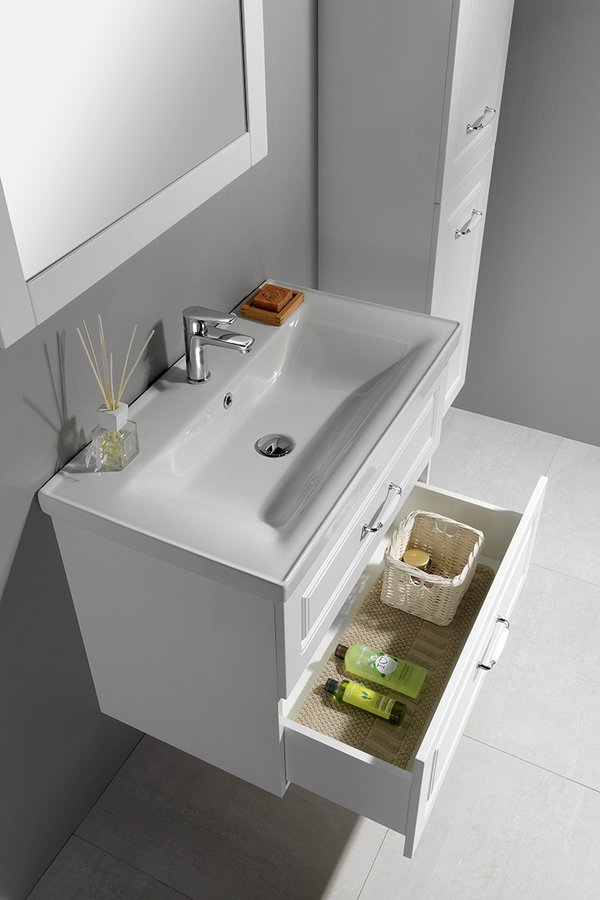 Aqualine FAVOLO umyvadlová skříňka 86,5x60x44,6cm, bílá mat FV290
