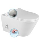 Photo: AVVA závesná WC misa Rimless, integrovaná batéria a bidetová spŕška 35,5x53 cm, biela