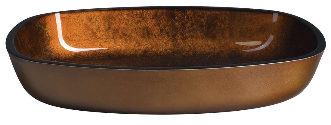 Sapho KVAORE skleněné umyvadlo  na desku, 54x39,5 cm, měď TY223