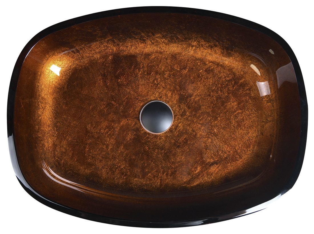 Sapho KVAORE skleněné umyvadlo  na desku, 54x39,5 cm, měď TY223