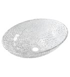 Photo: PURUS engraved glass washbasin for countertop 50x36 cm, clear glass