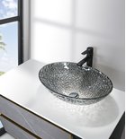 Photo: PURUS gravírované sklenené umývadlo na dosku 50x36 cm, čierna