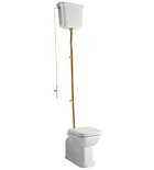 Photo: WALDORF misa WC ze zbiornikiem, dolny/tylny odpływ, biały-brązowy