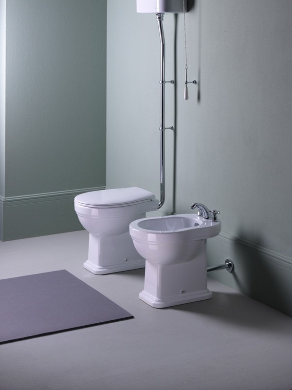 GSI CLASSIC WC mísa s nádržkou, zadní odpad, bílá-chrom WCSET23-CLASSIC-ZO