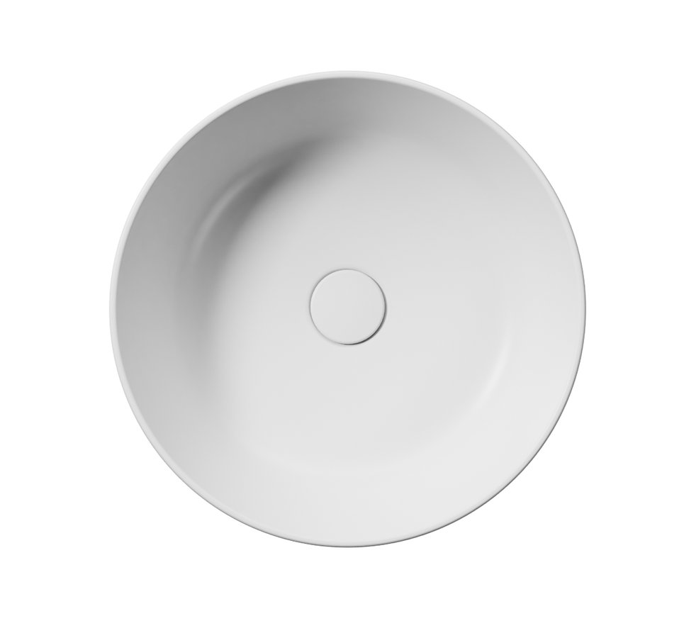 GSI KUBE X keramické umyvadlo na desku, průměr 45cm, bílá mat 942709