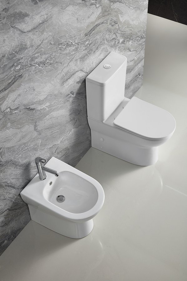 Aqualine JALTA WC kombi, Rimless, spodní/zadní odpad, bílá PB103RW