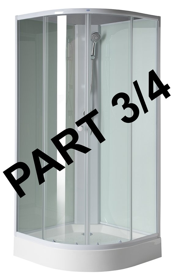 AIGO dveře a pevné části čiré sklo, těsnění, profily, komponent 3/4 YB93-3