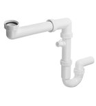 Photo: Space-saving kitchen sink trap with dishwasher connection 6/4", DN40, white