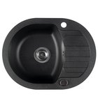 Photo: Inset Granite Sink with drainer, 61x46,5 cm, black
