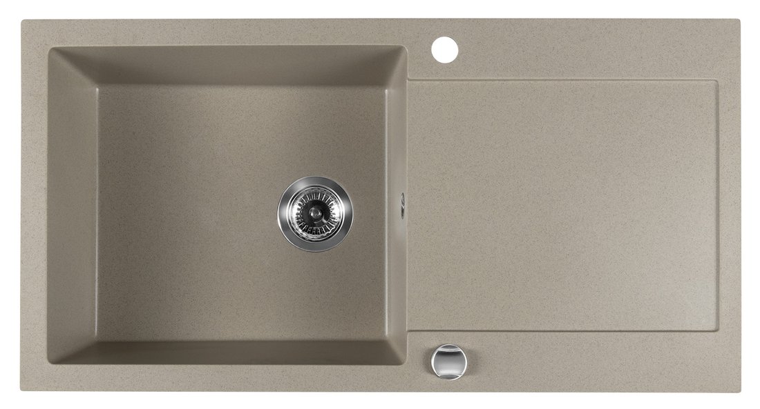 Inset Granite Sink with drainer, 97x50cm, beige : SAPHO E-shop