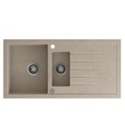 Photo: Inset Granite Sink with Drainer and Half Bowl, 100x50cm, beige