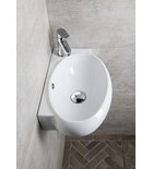 Photo: RIBERA corner ceramic washbasin 43x28,5cm, tap hole on the RHS