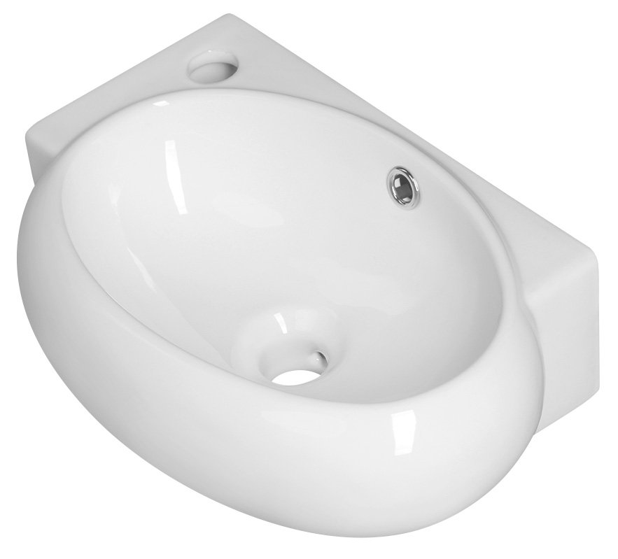 Sapho RIBERA keramické umývátko rohové 43x28,5 cm, otvor pro baterii vlevo, bílá AR498