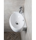 Photo: RIBERA corner ceramic washbasin 43x28,5 cm, tap hole on the RHS