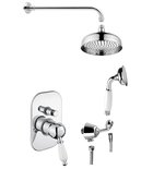 Photo: KIRKÉ WHITE Concealed Shower Set with a single lever Mixer Tap, 2 Outlets, lever white, chrome