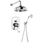 Photo: KIRKÉ WHITE concealed shower set with lever mixer, 2 outlets, white lever, chrome