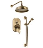 Photo: KIRKÉ zestaw prysznicowy z baterią podtynkową, 2 wyjścia, brąz