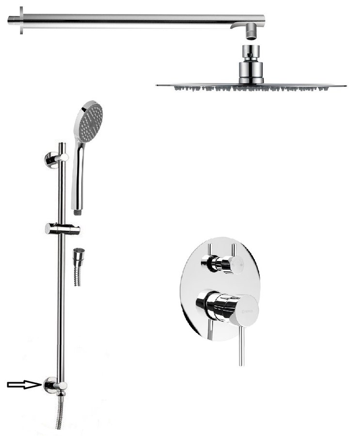 RHAPSODY podomítkový sprchový set s pákovou baterií, 2 výstupy, posuvný držák sprchy s vyústěním, chrom 5583Q-03