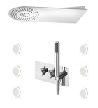 Photo: RHAPSODY Concealed Shower Set with thermostatic shower mixer, including hand shower, 3 Outlets, Chrome