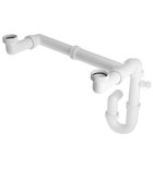 Photo: Kitchen sink trap with dishwasher connection 6/4", height and length adjustable, DN40, white