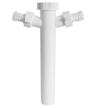 Photo: Kitchen sink outlet pipe 6/4", 2x washing machine outlet, DN40, white