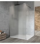 Photo: VARIO CHROME One-piece shower glass panel, wall-mount, matt glass, 1400 mm