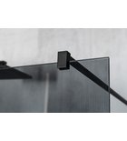 Photo: VARIO BLACK One-piece shower glass panel, wall-mount, smoked glass, 900 mm