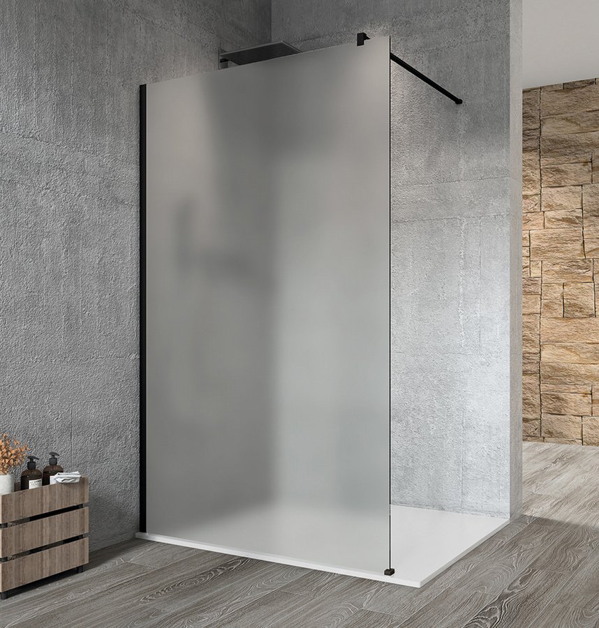 VARIO BLACK jednodílná sprchová zástěna k instalaci ke stěně, matné sklo, 700 mm GX1470GX1014