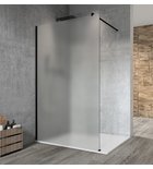 Photo: VARIO BLACK One-piece shower glass panel, wall-mount, matt glass, 1100 mm