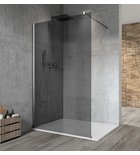 Photo: VARIO CHROME One-piece shower glass panel, wall-mount, smoked glass, 800 mm