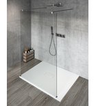 Photo: VARIO CHROME One-piece shower glass panel, freestanding, clear glass, 1000 mm