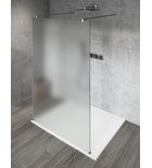 Photo: VARIO CHROME One-piece shower glass panel, freestanding, matt glass, 700 mm