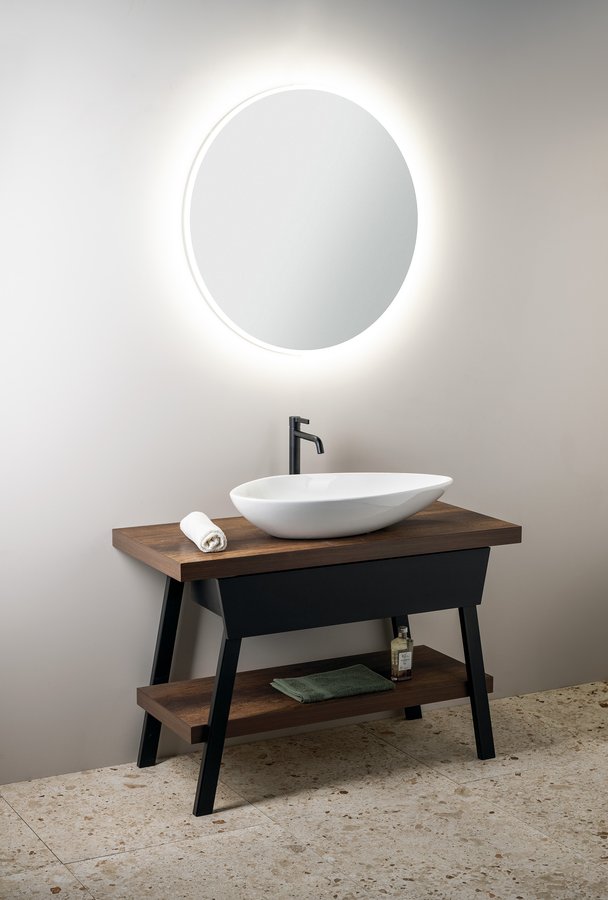 Sapho TWIGA umyvadlový stolek 110x72x50 cm, černá mat/dub tmavý VC453-110-11