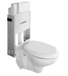 Photo: Taurus Wand-WC mit UP-Spülkasten und Geberit Knopf, weiß