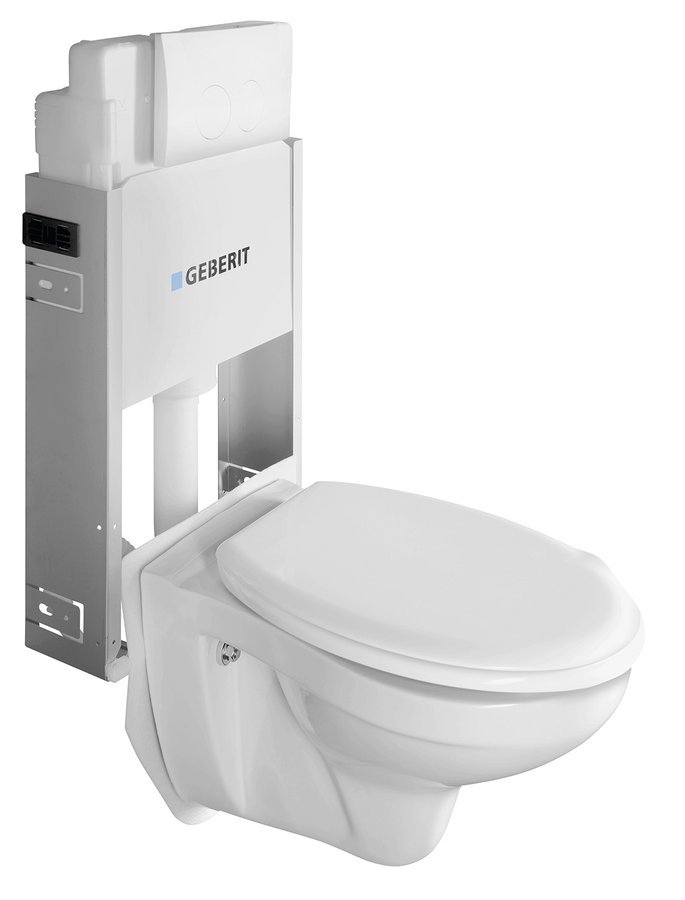 Závěsné WC Taurus s podomítkovou nádržkou a tlačítkem Geberit, bílá WC-SADA-15