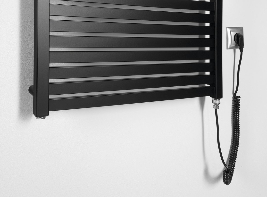 Aqualine TONDI-E elektrické otopné těleso rovné 600x970 mm, 400 W, černá mat DE466T