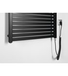 Photo: TONDI-E electric bathroom radiator, straight, 600x970 mm, 400 W, black matt