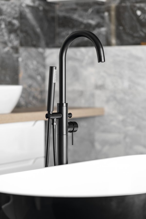 Aqualine CETO vanová baterie do podlahy, černá mat BV357B