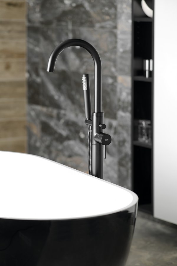 Aqualine CETO vanová baterie do podlahy, černá mat BV357B