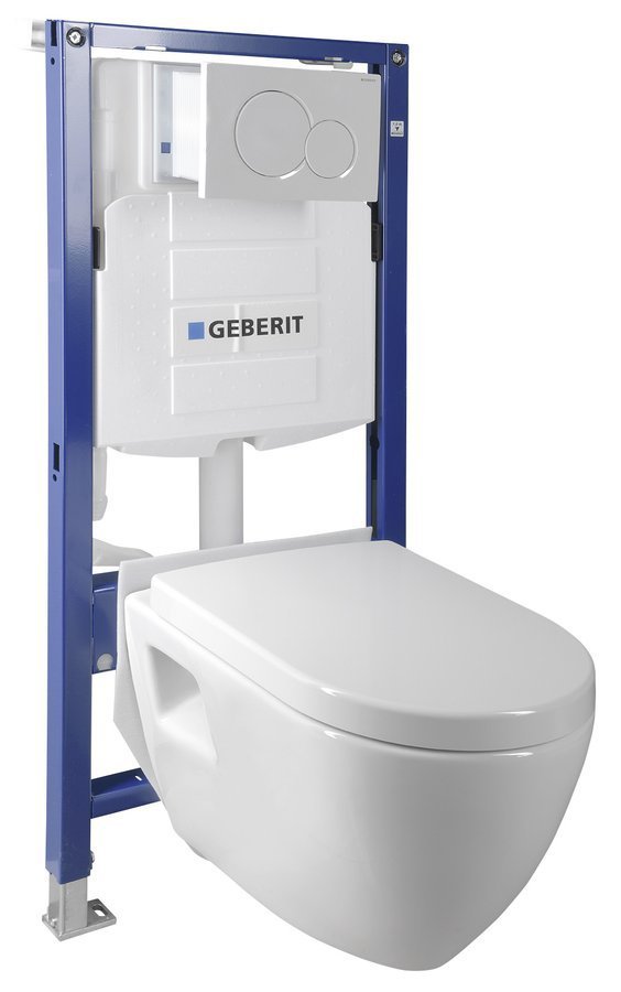 WC SADA závesné WC Nera s nádržkou a tlačidlom Geberit, do sadrokartónu