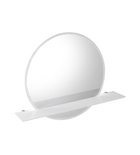 Photo: VISO LED beleuchteter Spiegel, rund, Durchmesser 60cm mit Regal, weiß matt