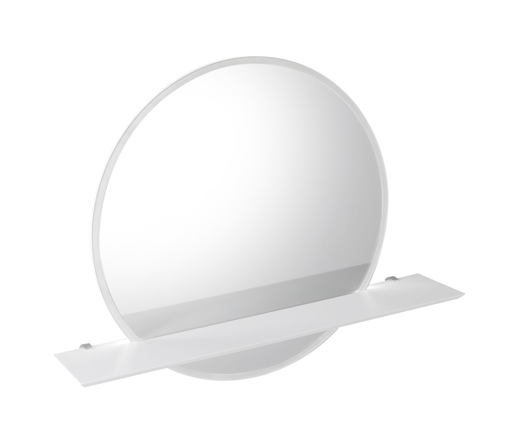 VISO kulaté LED podsvícené zrcadlo pr.60cm s policí, bílá mat VS060-01