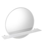 Photo: VISO kulaté zrcadlo s LED osvětlením a policí, ø 80cm, bílá mat