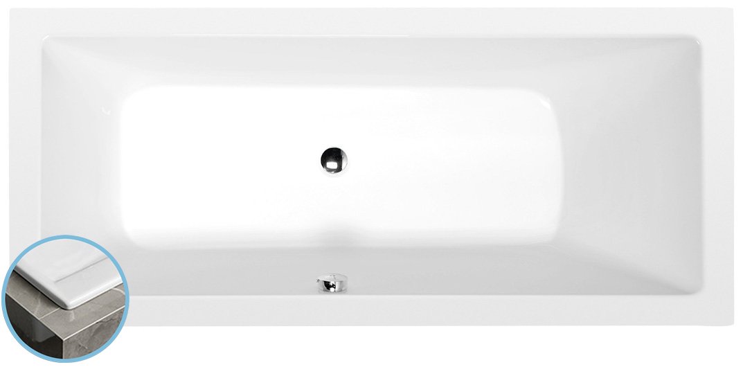 MIMOA SLIM obdĺžniková vaňa 170x75x39cm, biela